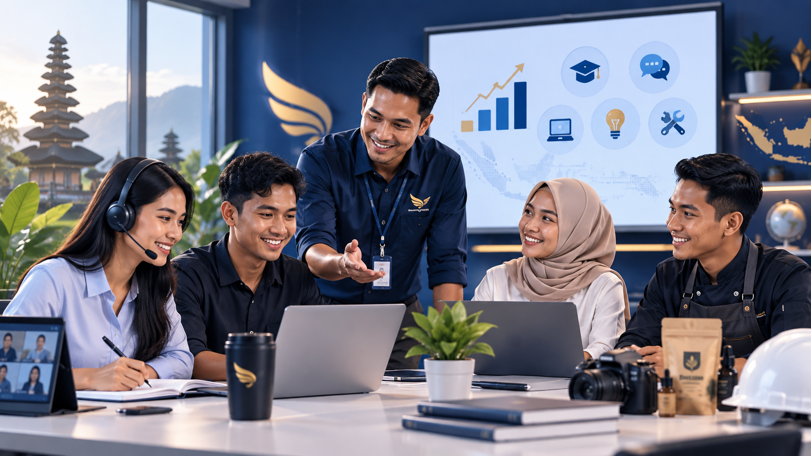 Suasana pelatihan kolaboratif Garuda College Indonesia